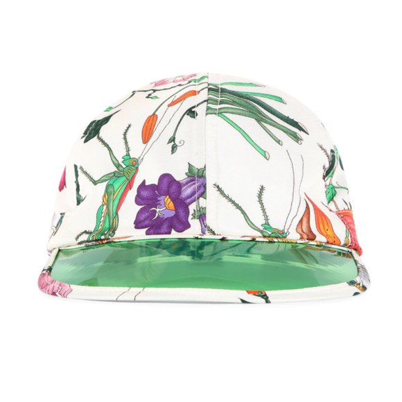 Gucci Flora Print Silk Hat with Reflective Visor - Picture 2 of 5